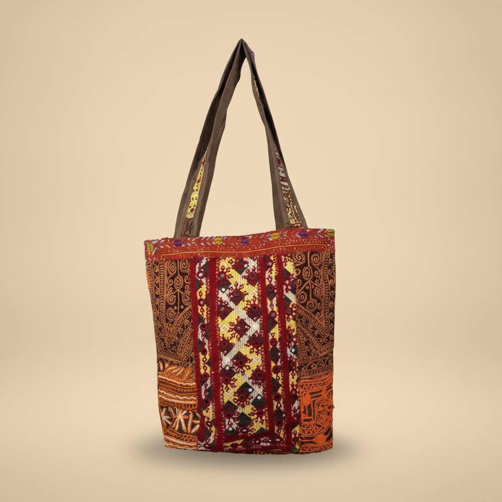 Shell Tassel Handcrafted Tote Bag — Brick Fringe
