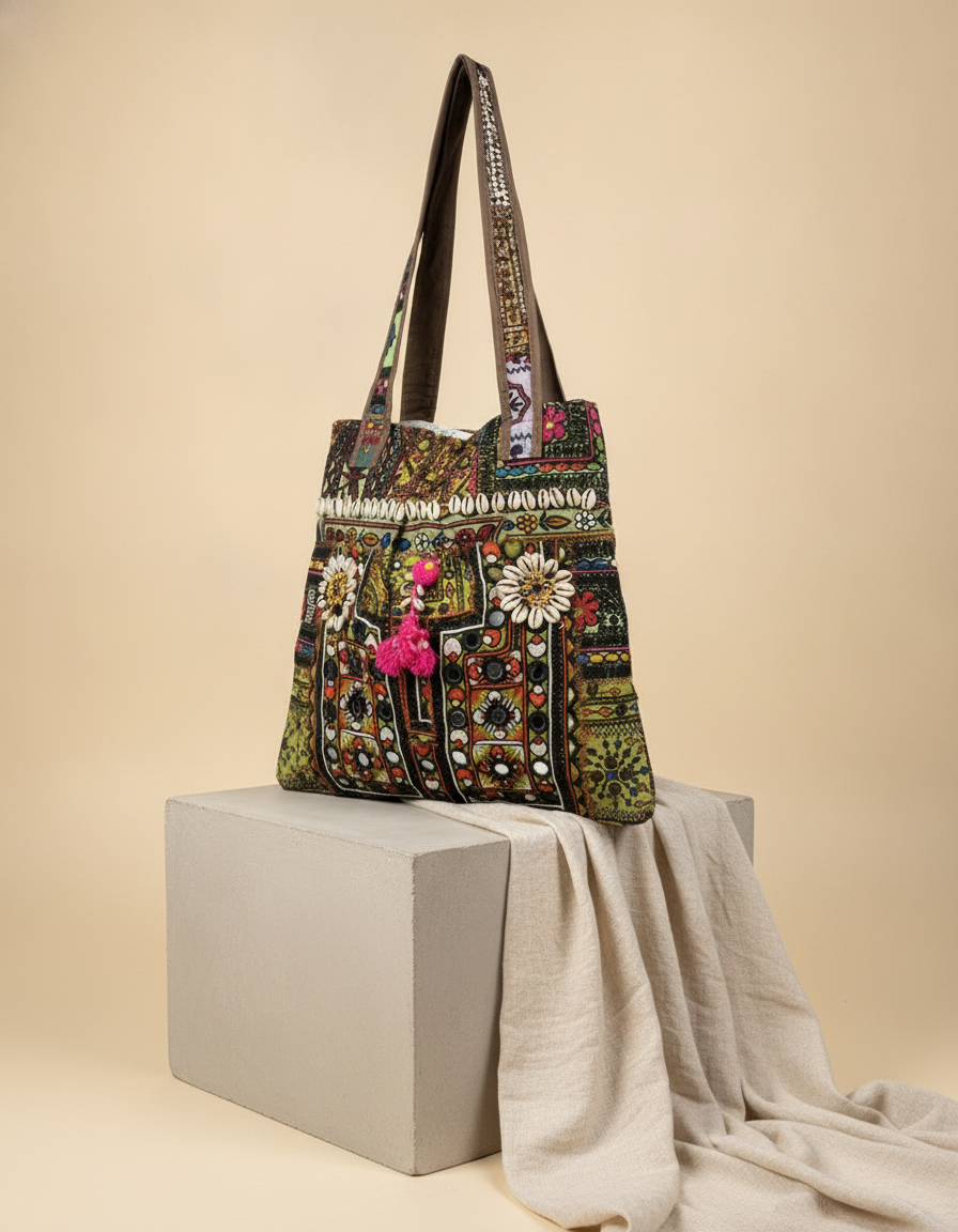 Shell Tassel Handcrafted Tote Bag — Umber Rajwada