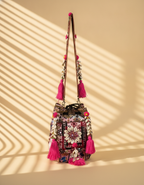 Shell Tassel Handcrafted Bucket Bag — Mulberry Bloom (Medium)