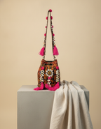 Shell Tassel Handcrafted Bucket Bag — Saffron Bloom (Medium)