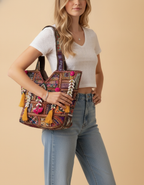 Shell Tassel Handcrafted Oversized Tote Bag — Bronze Pathway