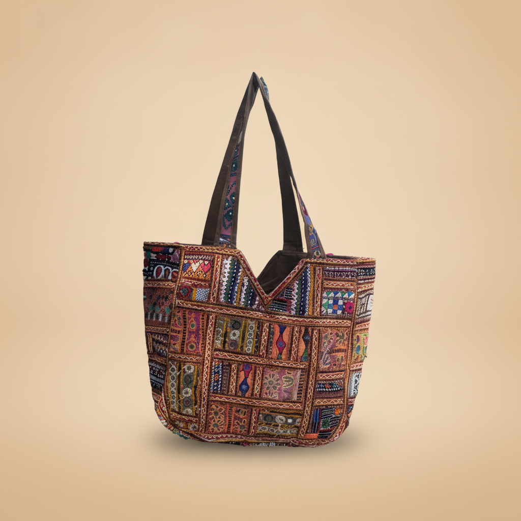 Shell Tassel Handcrafted Oversized Tote Bag — Umber Atlas