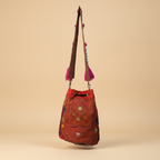 Shell Tassel Handcrafted Bucket Bag — Terracotta Spark (Medium)