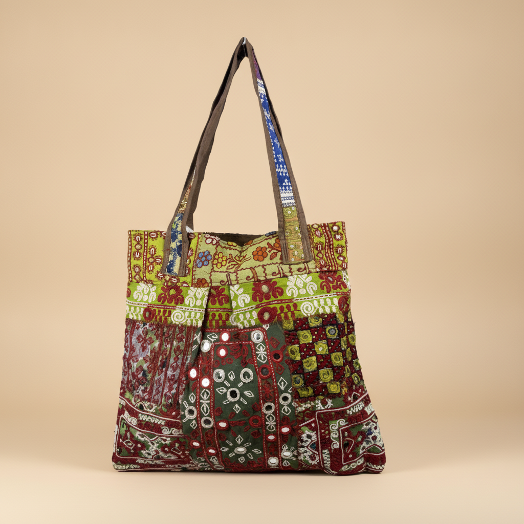 Shell Tassel Handcrafted Tote Bag — Sage Toran