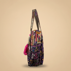 Shell Tassel Handcrafted Oversized Tote Bag — Mocha Meridian