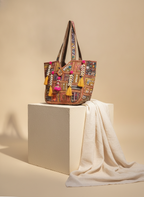 Shell Tassel Handcrafted Oversized Tote Bag — Terracotta Compass
