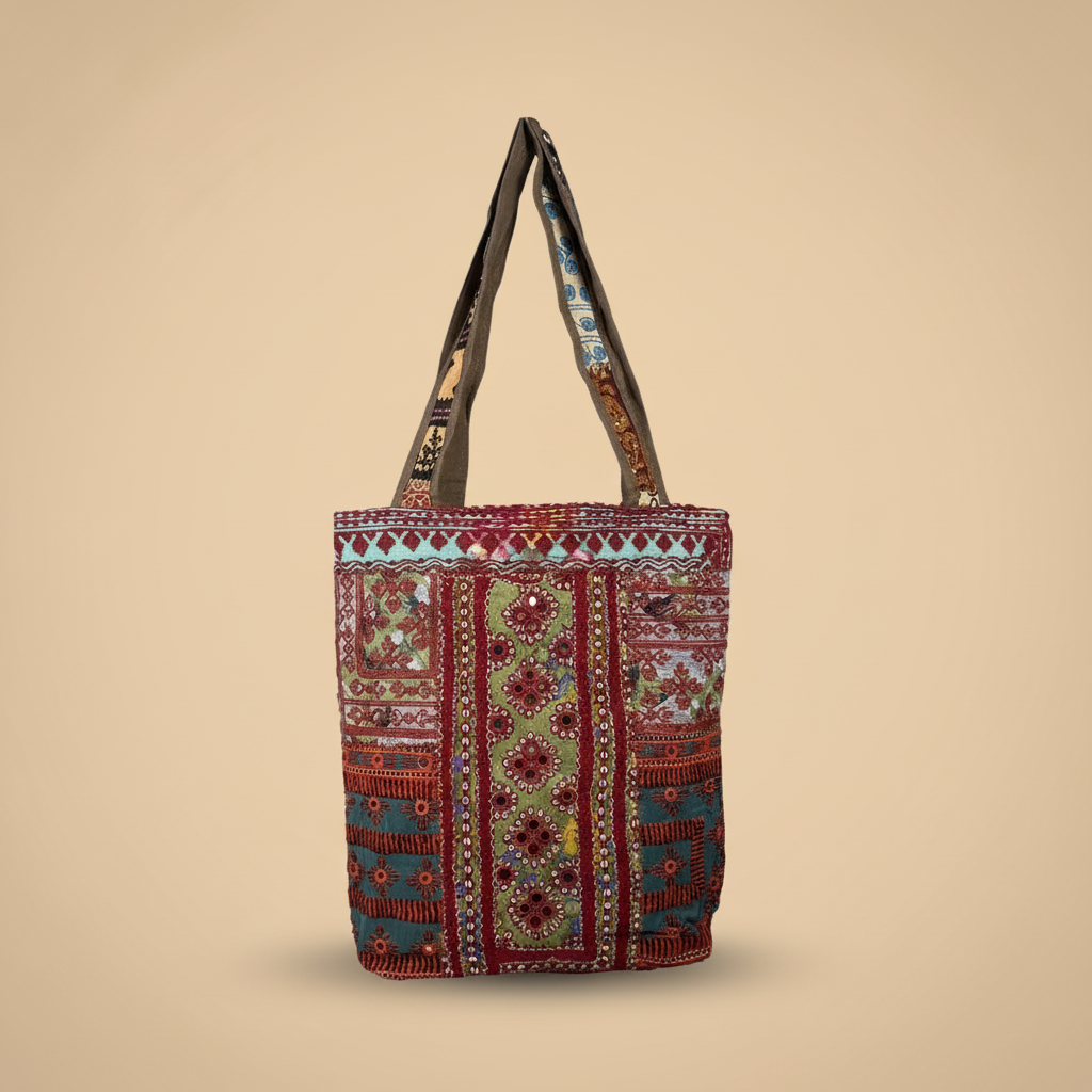 Shell Tassel Handcrafted Tote Bag — Umber Fringe