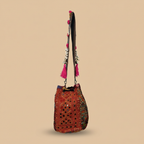 Shell Tassel Handcrafted Bucket Bag — Vermilion Spark (Medium)