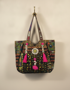 Shell Tassel Handcrafted Oversized Tote Bag — Cypress Passage