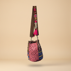 Shell Tassel Handcrafted Bucket Bag — Heather Bloom (Medium)