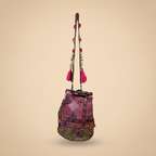 Shell Tassel Handcrafted Bucket Bag — Copper Spark (Medium)