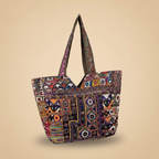 Shell Tassel Handcrafted Tote Bag — Onyx Tapestry