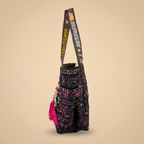 Shell Tassel Handcrafted Tote Bag — Indigo Tapestry