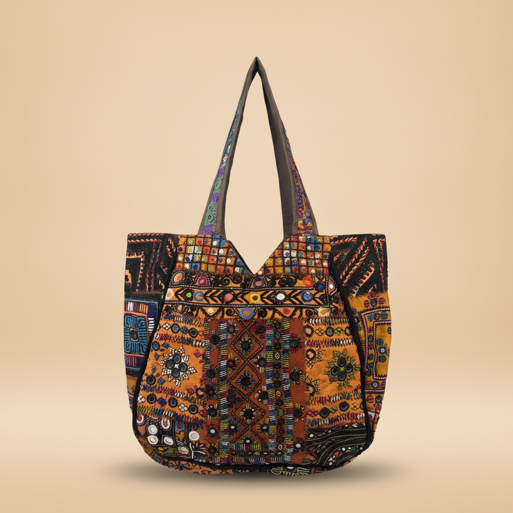 Shell Tassel Handcrafted Oversized Tote Bag — Chestnut Expedition