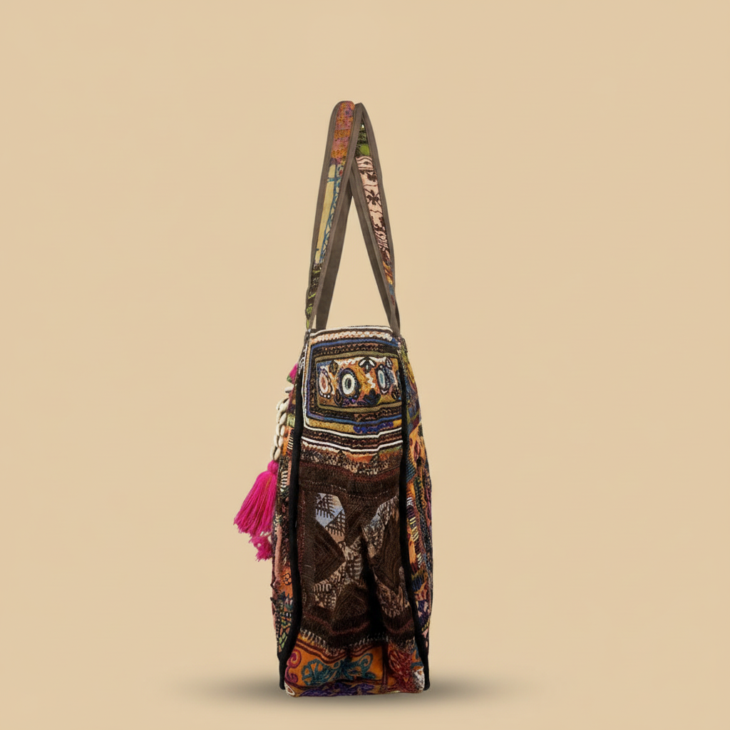 Shell Tassel Handcrafted Oversized Tote Bag — Sienna Sojourn