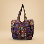 Shell Tassel Handcrafted Oversized Tote Bag — Mocha Meridian