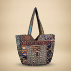 Shell Tassel Handcrafted Tote Bag — Slate Tapestry