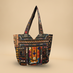 Shell Tassel Handcrafted Tote Bag — Espresso Mosaic