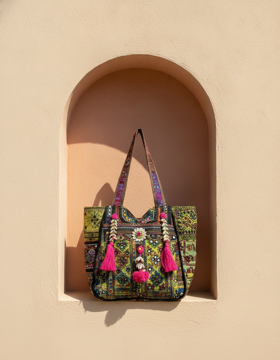 Shell Tassel Handcrafted Oversized Tote Bag — Fern Crossing