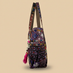 Shell Tassel Handcrafted Tote Bag — Merlot Mosaic