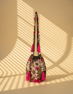 Shell Tassel Handcrafted Bucket Bag — Almond Bloom (Medium)