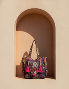 Shell Tassel Handcrafted Oversized Tote Bag — Mocha Meridian