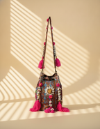 Shell Tassel Handcrafted Bucket Bag — Fawn Bloom (Medium)