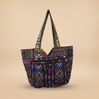 Shell Tassel Handcrafted Tote Bag — Indigo Tapestry