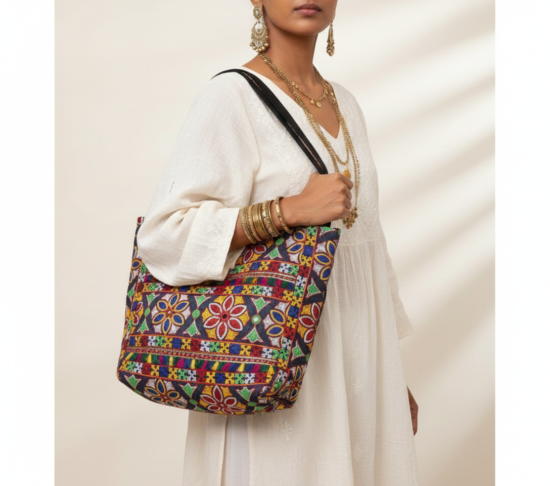 Jat Mutava rangoli Suf tote bag back view