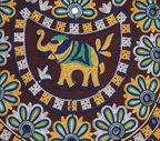 Rabari embroidery maroon elephant tote bag side view showing depth