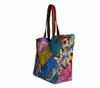 Applique Patchwork Ochre Mosaic tote bag back view