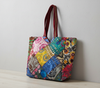 Applique Patchwork Ochre Mosaic tote bag alternate angle