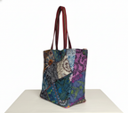 Applique Patchwork Indigo Mosaic tote bag back view