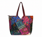 Applique Patchwork Blossom Mosaic tote bag isometric angle