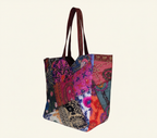 Applique Patchwork Coral Mosaic tote bag back view
