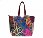 Applique Patchwork Coral Mosaic tote bag isometric angle