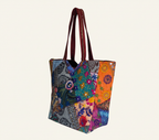 Applique Patchwork Azure Mosaic tote bag isometric angle