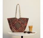 Gotta Patch Pearl Shimmer tote bag front view — Mystic Dhaga