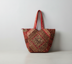 Gotta Patch Crimson Shimmer tote bag front view — Mystic Dhaga