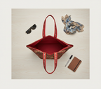 Gotta Patch Crimson Shimmer tote bag side view showing depth