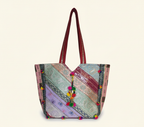 Gotta Patti Mirror Tassel Crimson Radiance tote bag isometric angle