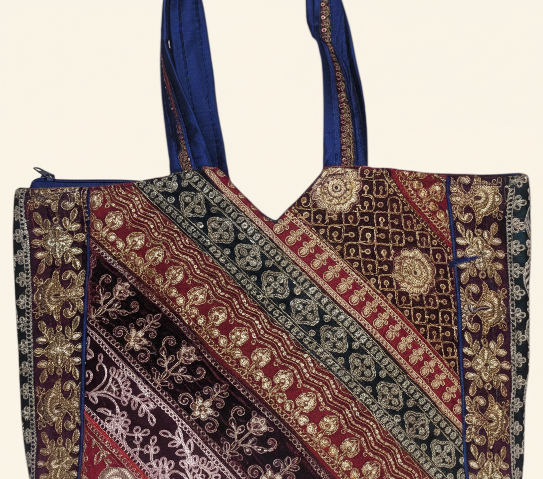 Gotta Patti No Tassel Sapphire Elegance tote bag back view