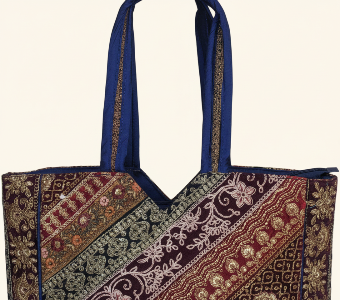 Gotta Patti No Tassel Cobalt Elegance tote bag back view