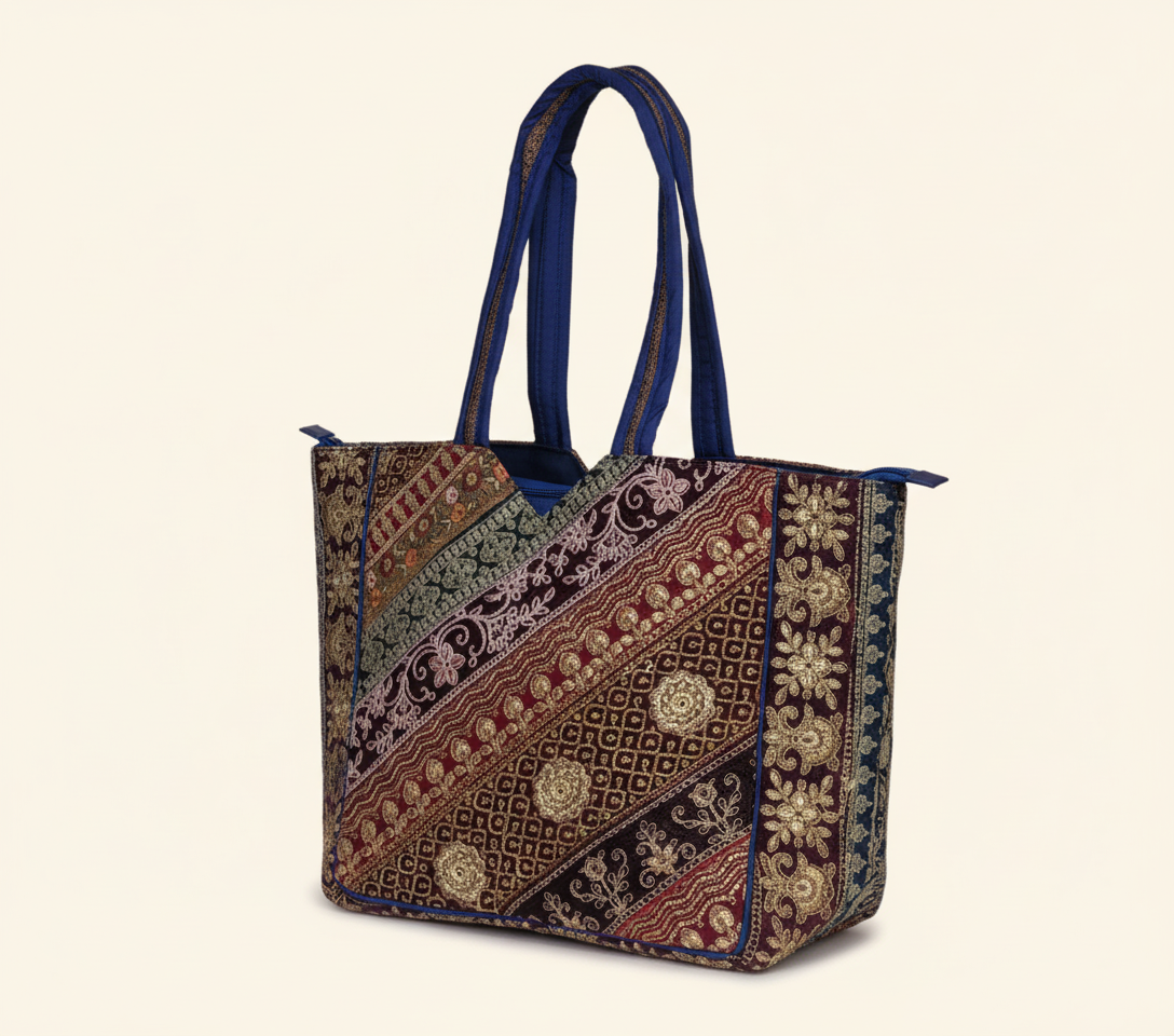 Gotta Patti No Tassel Cobalt Elegance tote bag isometric angle
