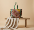 Gotta Patti No Tassel Emerald Elegance tote bag texture detail close-up