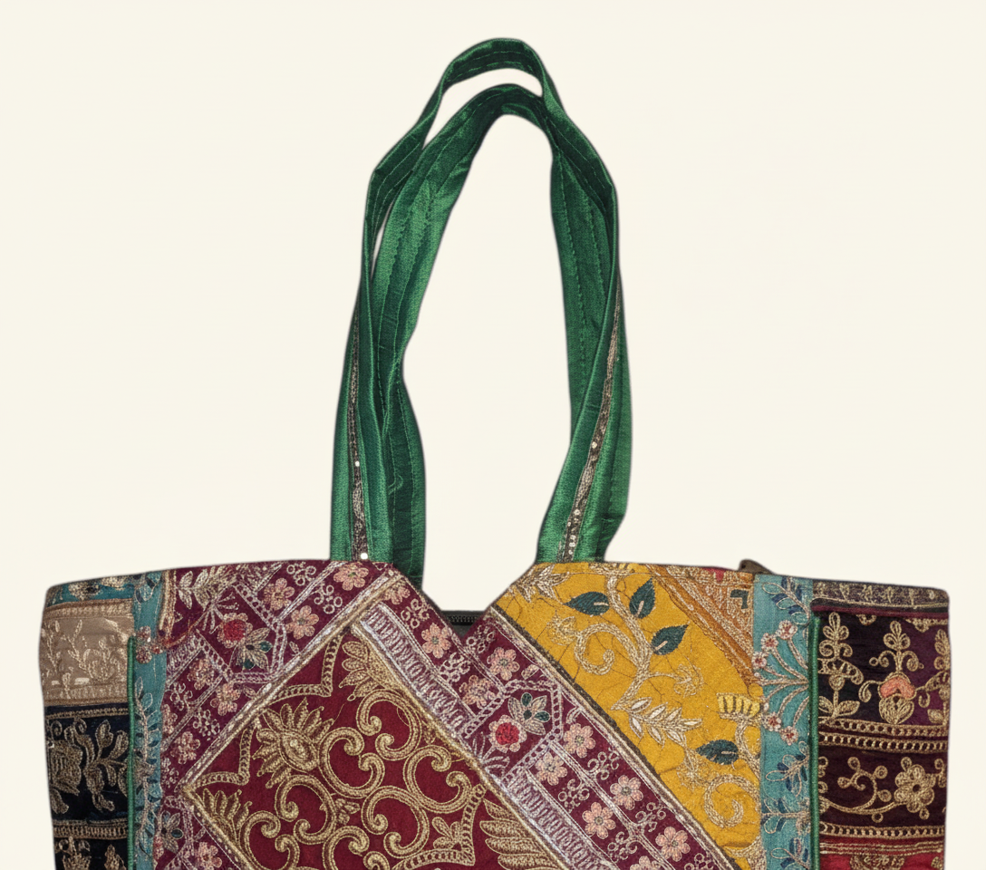 Gotta Patti No Tassel Emerald Elegance tote bag back view