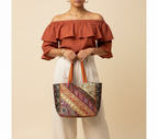 Gotta Patti No Tassel Amber Elegance tote bag side view showing depth