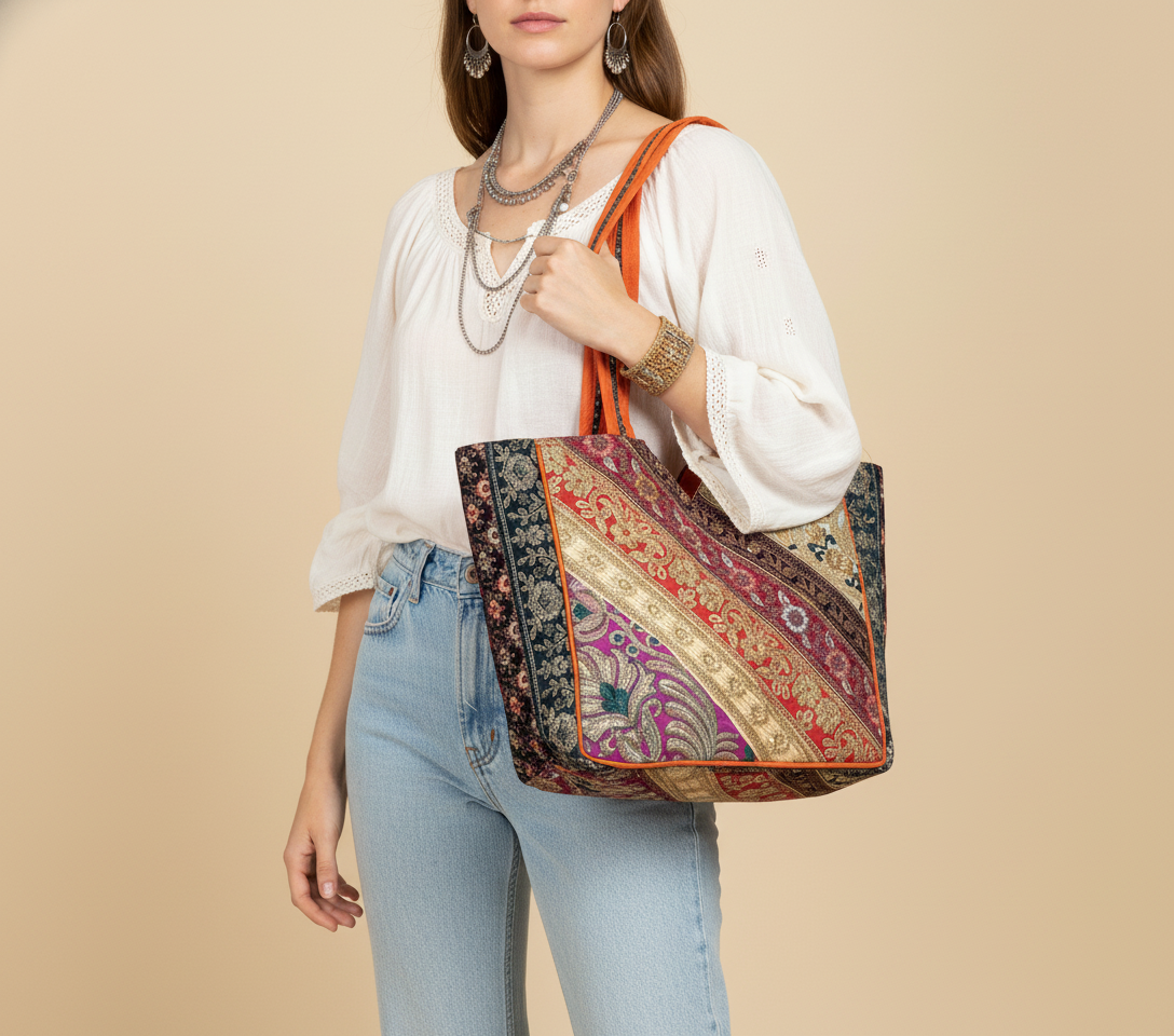 Gotta Patti No Tassel Amber Elegance tote bag back view