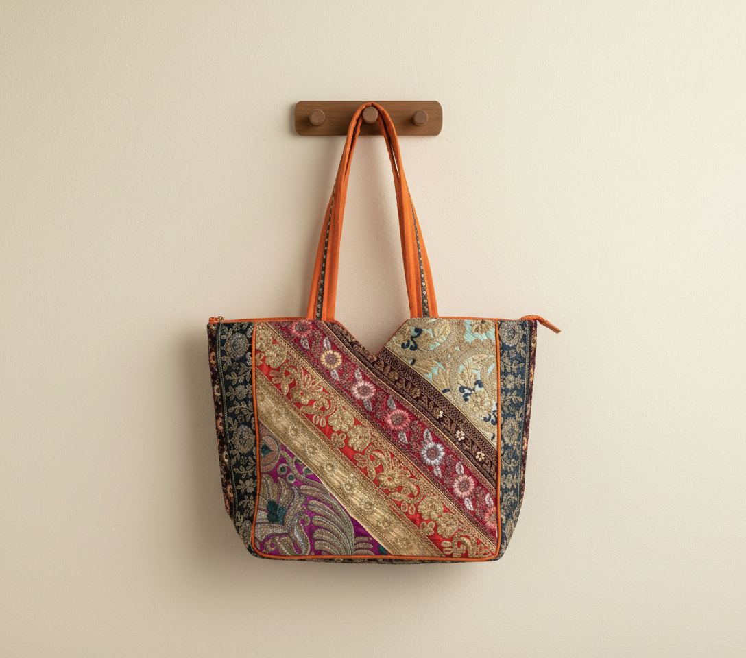 Gotta Patti No Tassel Amber Elegance tote bag isometric angle