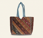 Close-up of Celestial Elegance gotta patti ribbon detail on tote bag